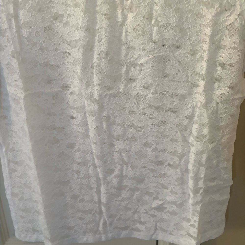 Aerie White Lace Short Sleeve Top - Picture 4 of 7